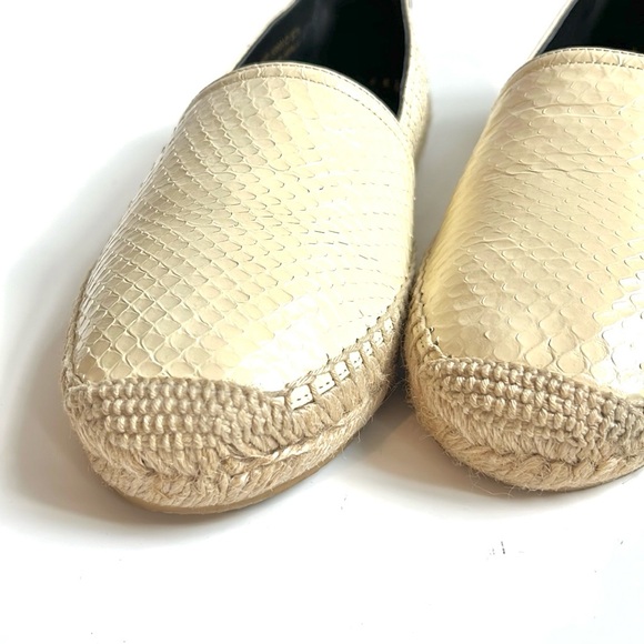 Saint Laurent Cream Lacquered Ayers Espadrilles - Picture 6 of 11